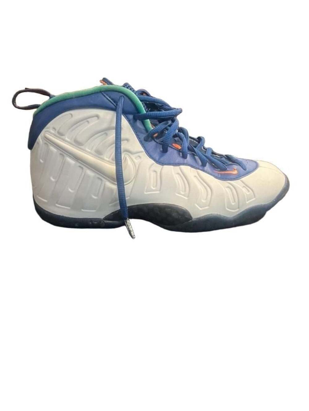 Nike Little Posite Pro GS Neptune Green Gym Blue White Cone Sneakers